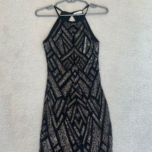 Black Sequin Parker Dress Size XS
